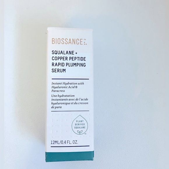 SOLD - Biossance Squalane and Copper Peptide Rapid Plumping Serum - Picture 1 of 3